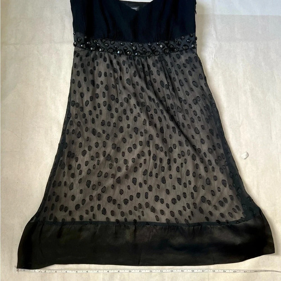 NWTEsprit  Women Black Silk Mini Cocktail Dress Size US 6 - Picture 7 of 12
